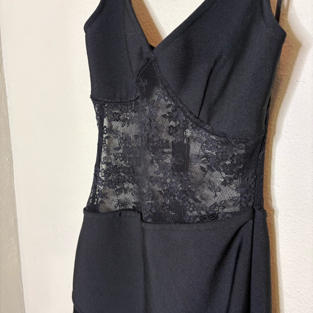 Fashion Nova Black Lace-Panel Maxi Dress Medium - Picture 3 of 9